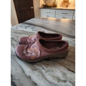 Merrell Women's Slip On Mules J69426 Shoes Reddish Brown Embroidered Size 7